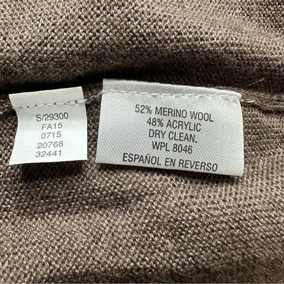 Club Room Merino Wool Blend Brown V-Neck Men's Sweater, Sz Large - Picture 9 of 10